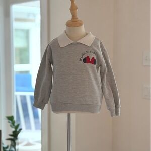 Disney Junior Minnie Mouse Girls Branded Polo Knit Collar Sweater Size 3T